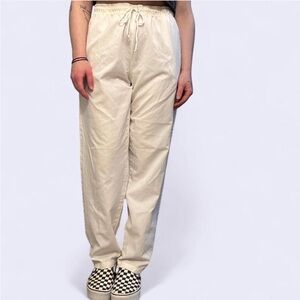 Ellen's Vintage White Drawstring Scrub Pants
